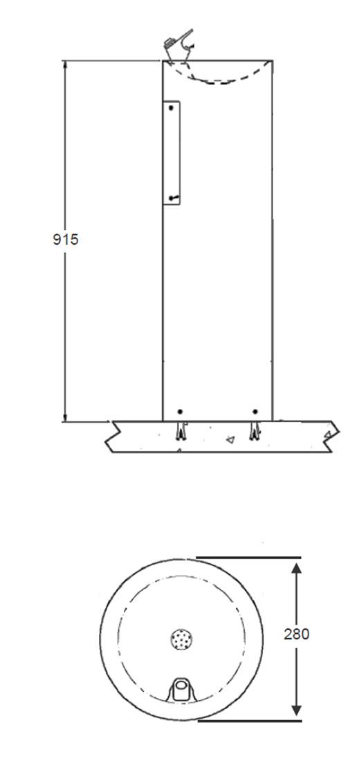 picture of pedestal drinking fountain dimensions