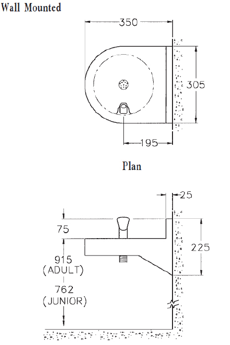 image of drinking fountain sizes