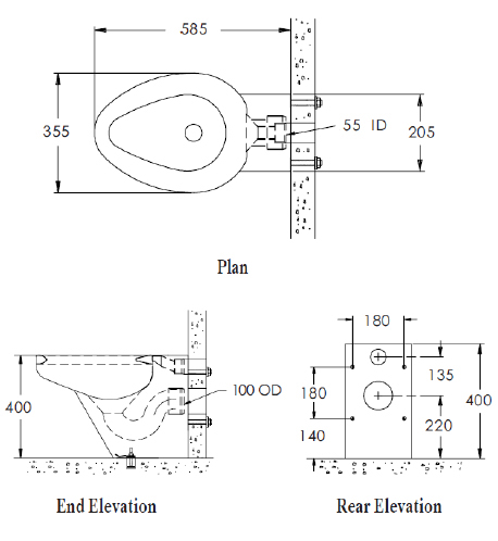 picture of toilet dimensions
