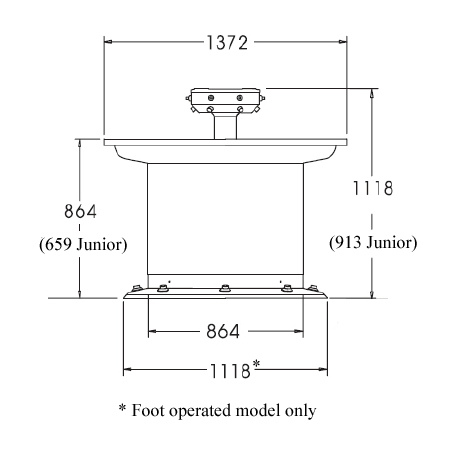 image of wash fountain dimensions