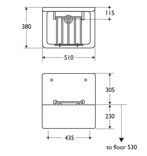 drawing with bucket sink dimensions