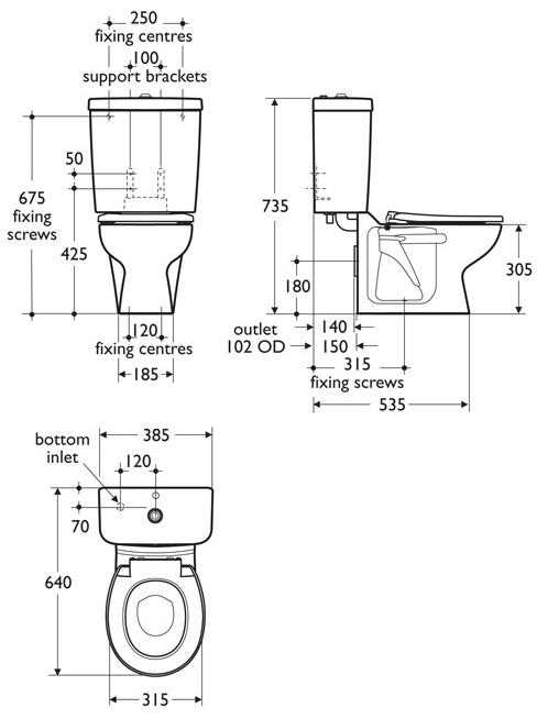 picture of infant height close coupled toilet sizes