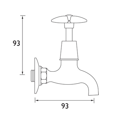 cross head bib tap dimensions
