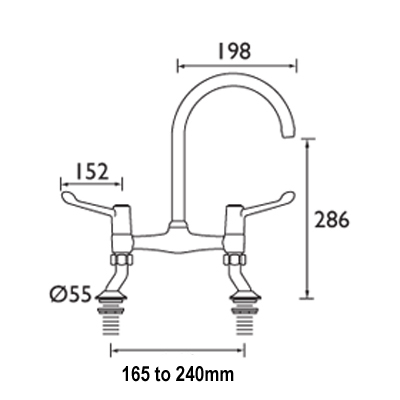 deck bridge mixer tap