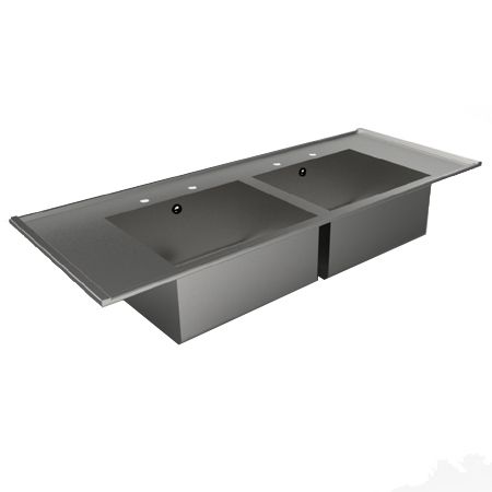 Double Bowl Inset Catering Sink Top image