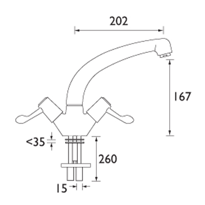 dual flow monobloc mixer tap