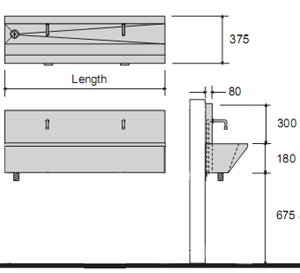 photo of wash trough dimensions