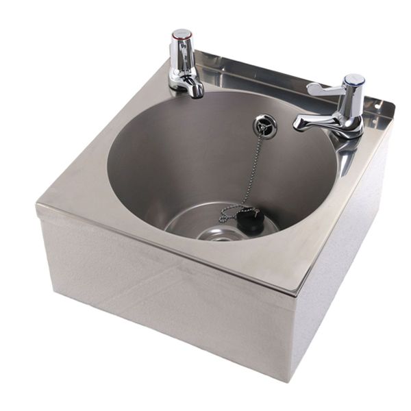 Stainless Steel Compact Wash Basin With Lever Taps