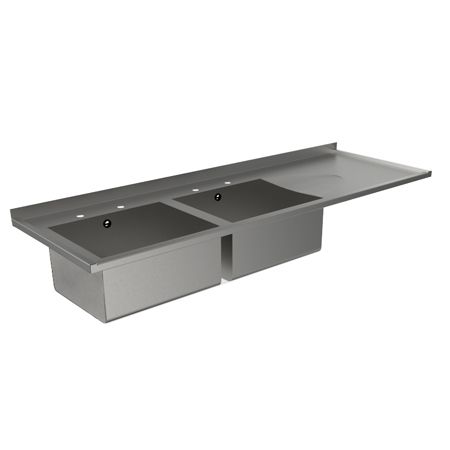 DBSD Double Bowl Single Drainer Catering Sink Tops