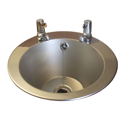 Stainless Steel Inset Wash Basin With Lever Taps