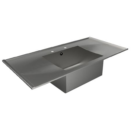 Inset Single Bowl Double Drainer Catering Sink Tops