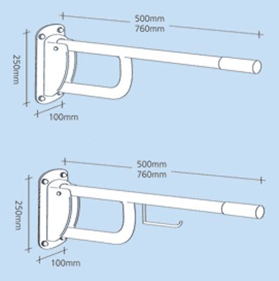 Single Hinged Arm Support Rail