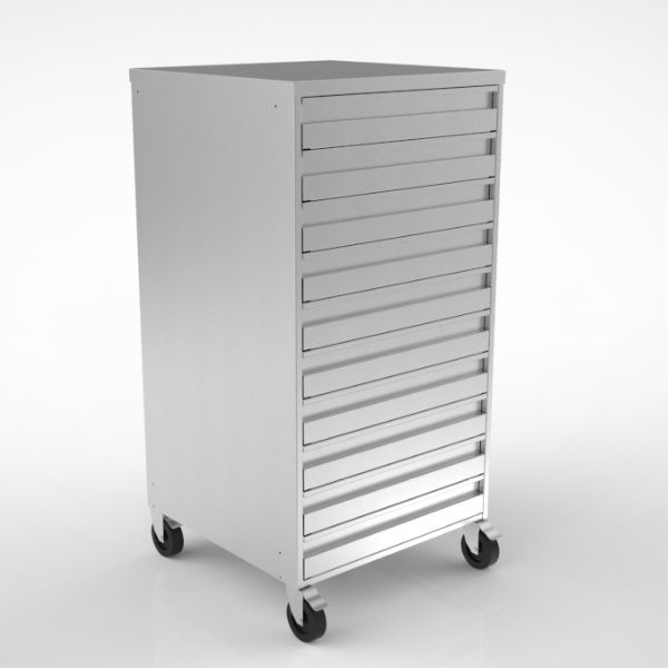 Stainless Steel Ten Drawer Unit