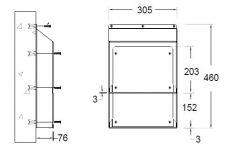 white powder coated finish shower caddy dimensions