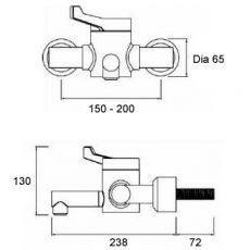 htm64 wall tap dimensions