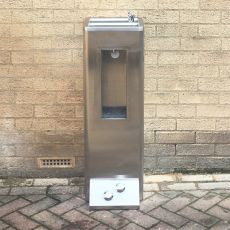 foot op fountain and bottle filler installed in school