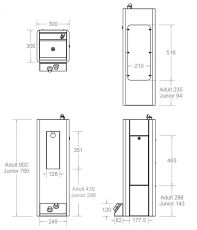 junior foot operated drinking waterfountain dimensions