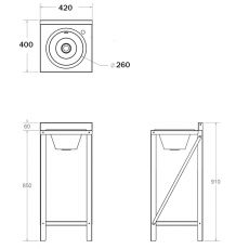 freestanding handwash basin dimensions