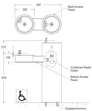 bi level drinking fountain dimensions