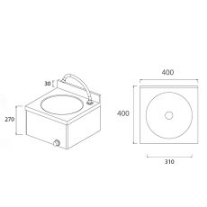 dimensions of small hands free wash basin