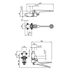 lever floor mounted tap dimensions