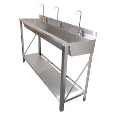 bottle filling trough on frame and shelf