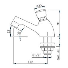 time flow tap dimensions