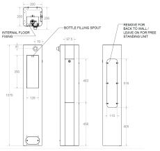 floor standing bottle filler dimensions