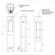 pillar bottle filler foot operated dimensions