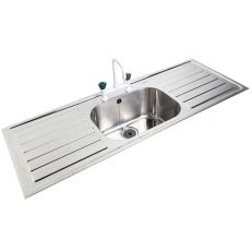 inset double drainer lab sink