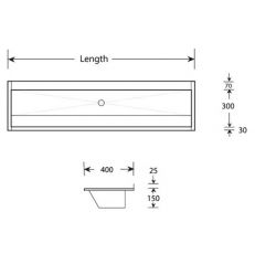 sit on wash trough dimensions