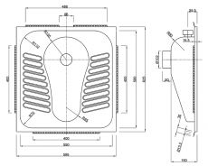 squatting wc pan dimensions