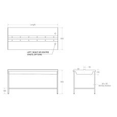 island wash trough dimensions