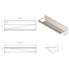splashback wash trough dimensions