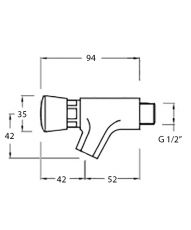 bib tap with self closing water saving feature dimensions