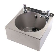 compact wash basin with lever taps
