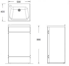 shrouded wash basin dimensions