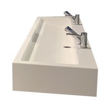 sloping base Corian hand washing trough