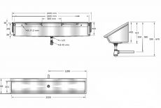 integral tap wash trough dimensions
