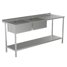 double bowl sink unit on frame