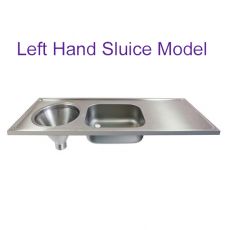 slop hopper with sink and drainer