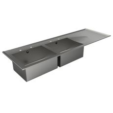 inset double bowl catering sink
