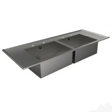 inset double bowl sink top