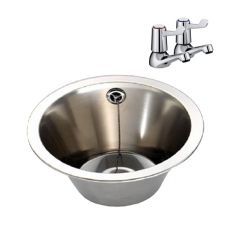 inset wash bowl with lever taps