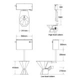 pedestal toilet dimensions