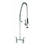 pre rinse tap with twin pedestal