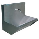 Stainless steel wash trough with high splash back