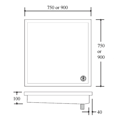 stainless steel inset shower tray