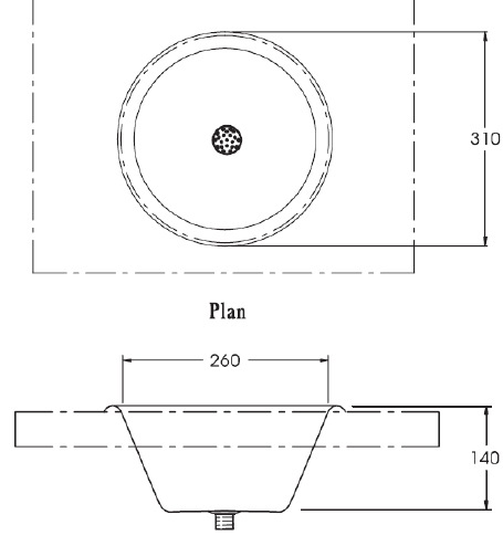 image of inset wash basin sizes