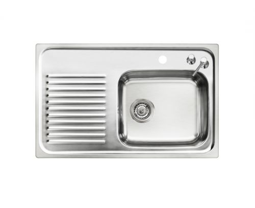 Small Single Bowl Sink With Drainer and Soap Dispenser image